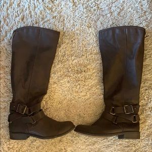 Dark brown knee high boots